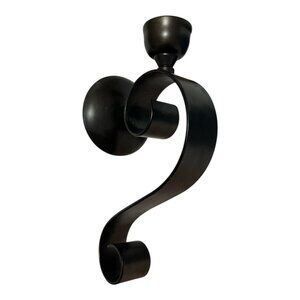 Vintage Dark Bronze Metal Scroll Wall Sconce Candle Holder